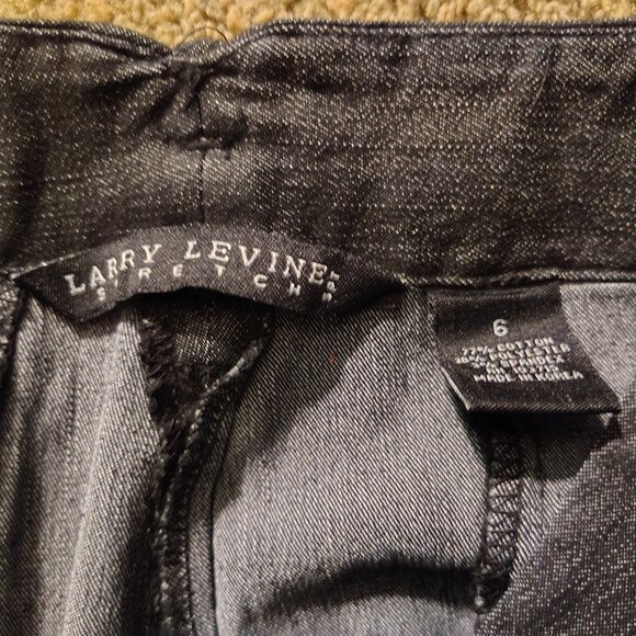 Larry Levine Stretch Casual Business Wear Pants Size 6 Dark Wash 77% Cotton - Picture 4 of 8